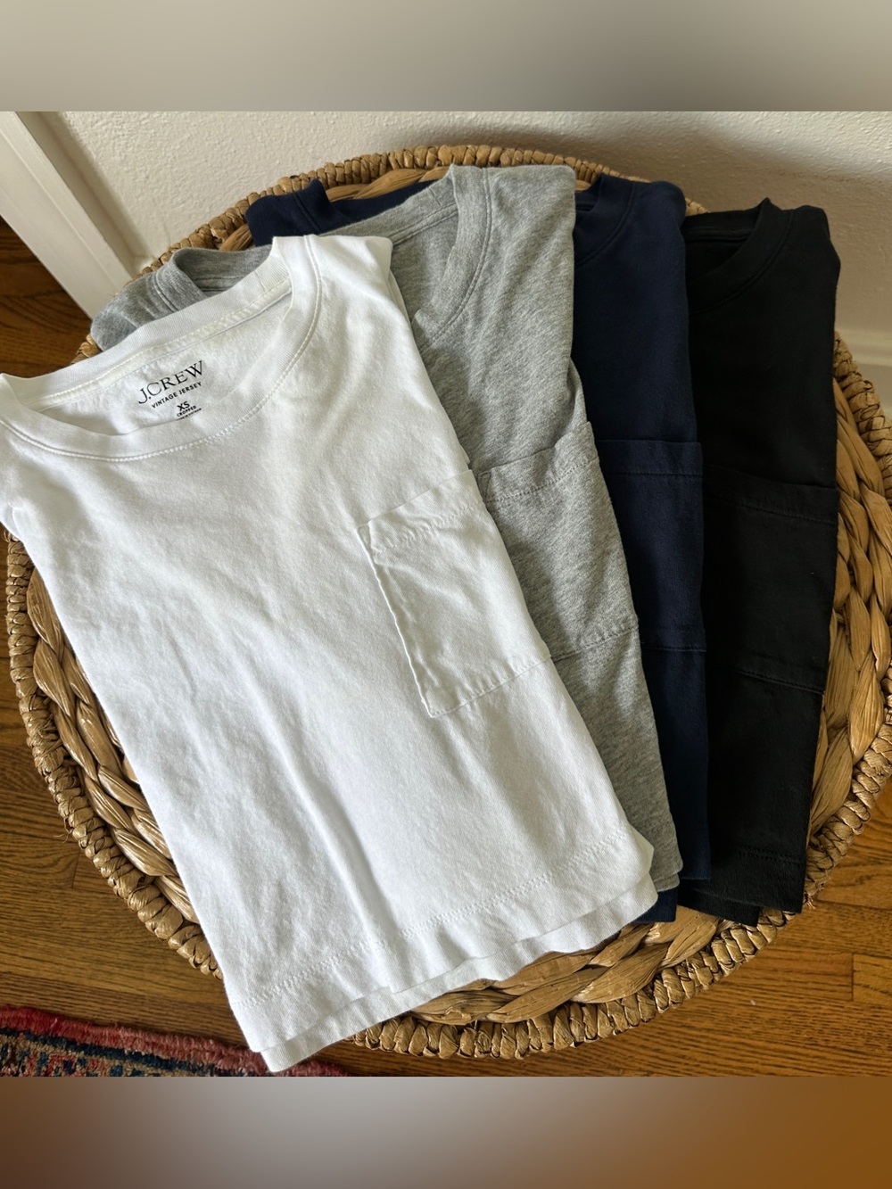 J.CREW Vintage Jersey Cropped Pocket T-Shirt Bundle Pack Crewneck Tee XS
